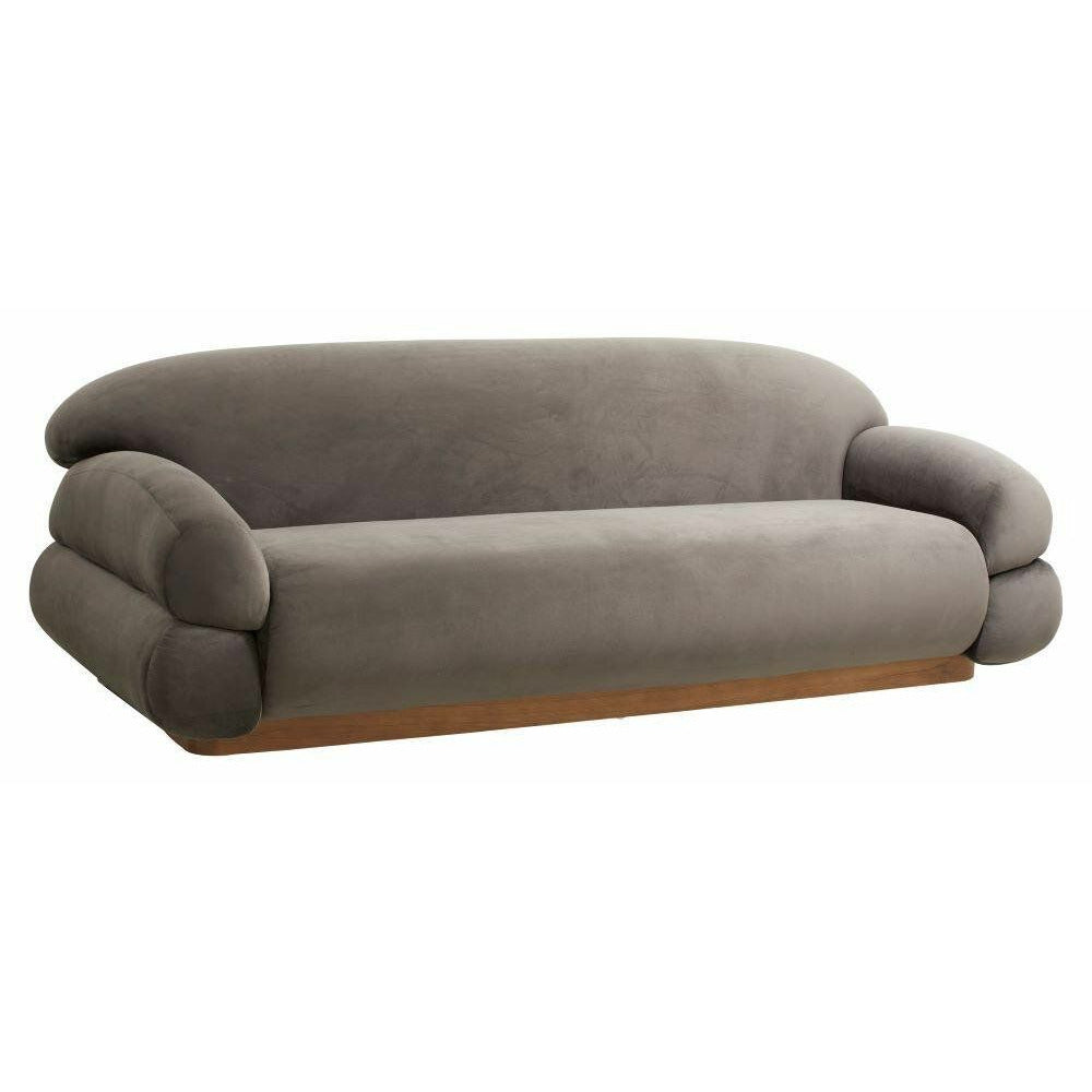 Nordal SOF sofa med betræk i velour - L214 cm - varm grå - Nordal - DesignGaragen.dk