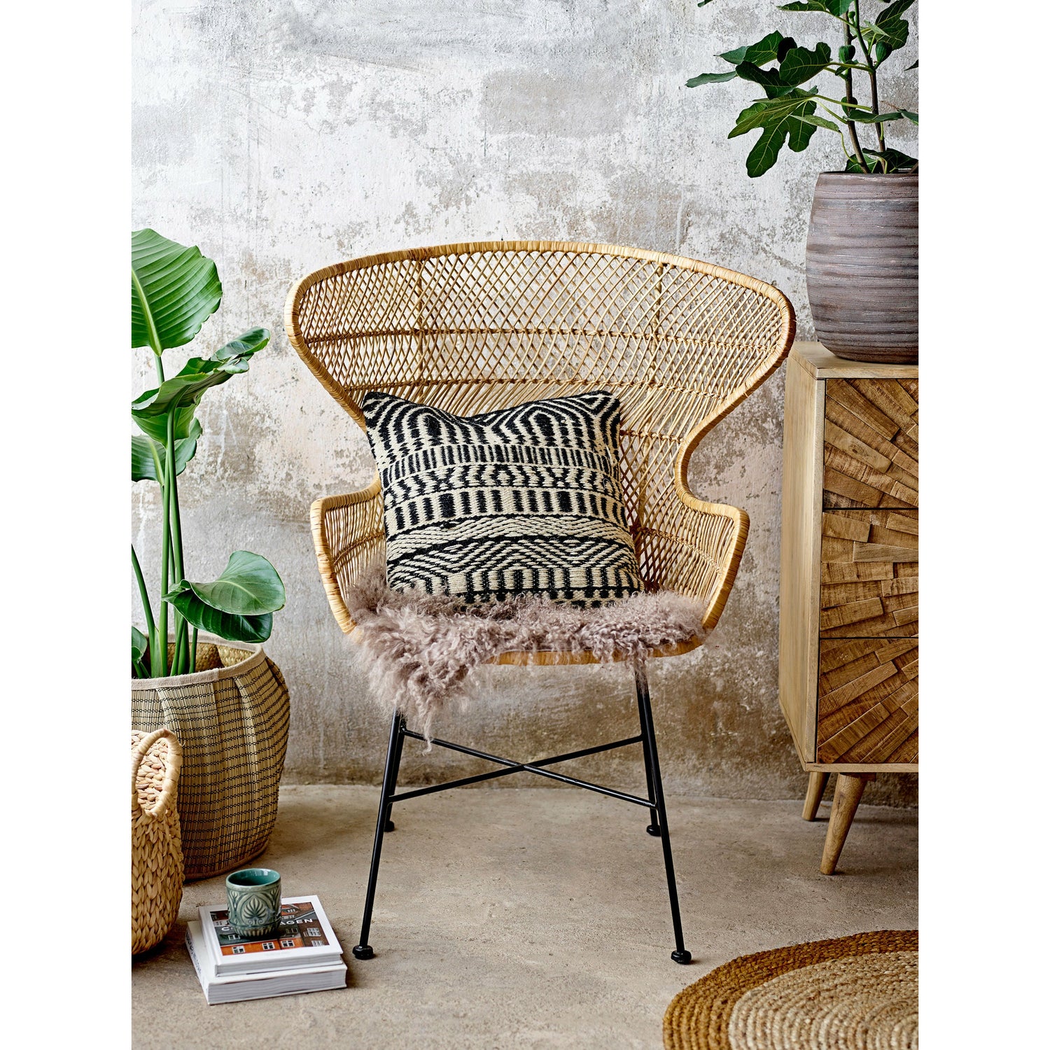 Bloomingville Oudon Lounge Stol, Natur, Rattan - Bloomingville - DesignGaragen.dk