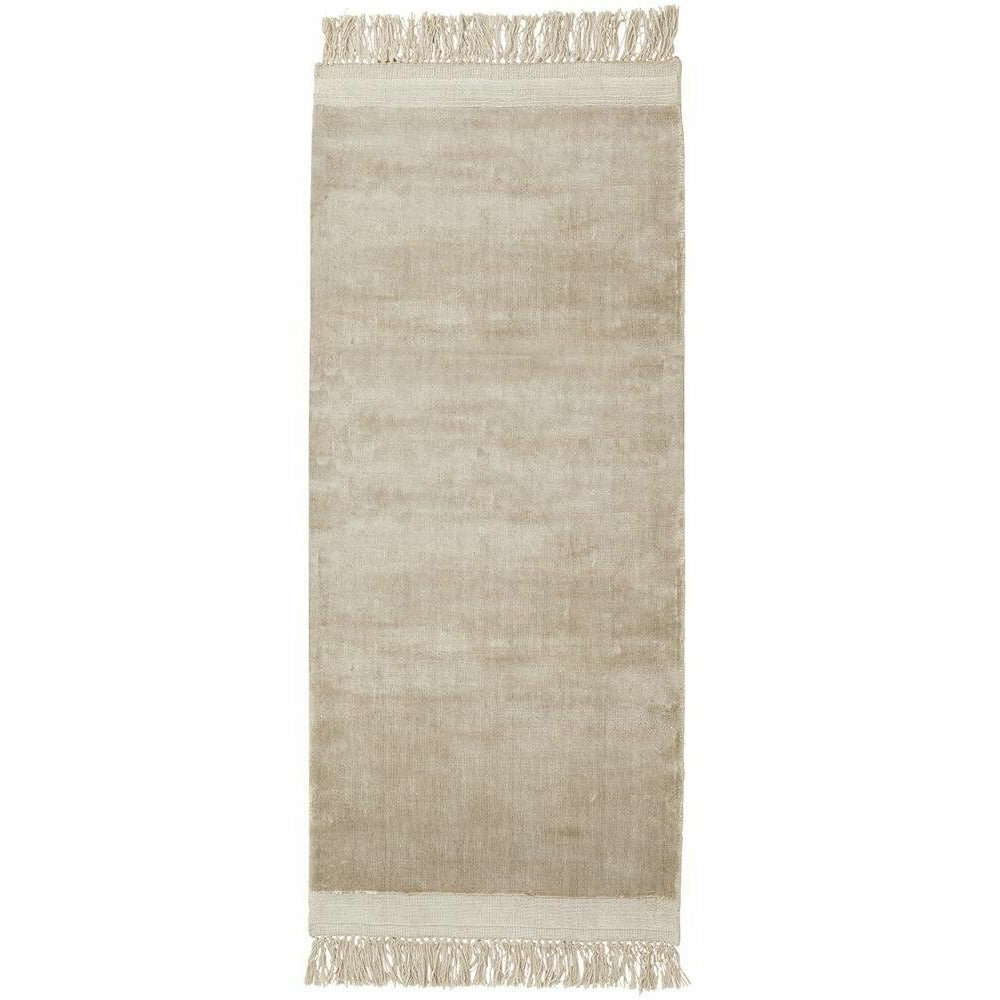 Nordal FILUCA shiny tæppe med frynser - 75x200 - beige - Nordal - DesignGaragen.dk