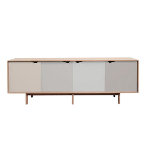 Andersen Furniture - S1 sideboard - L200xD50xH68 cm - eg/sæbe med flerfarvede låger - Andersen Furniture - DesignGaragen.dk