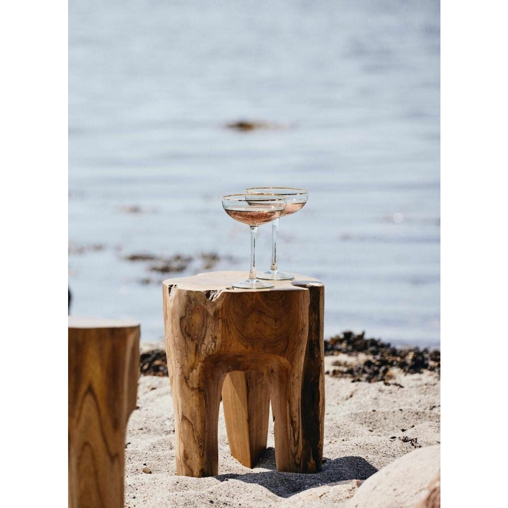 Nordal TEAK skammel i træ - h41 cm - natur - Nordal - DesignGaragen.dk