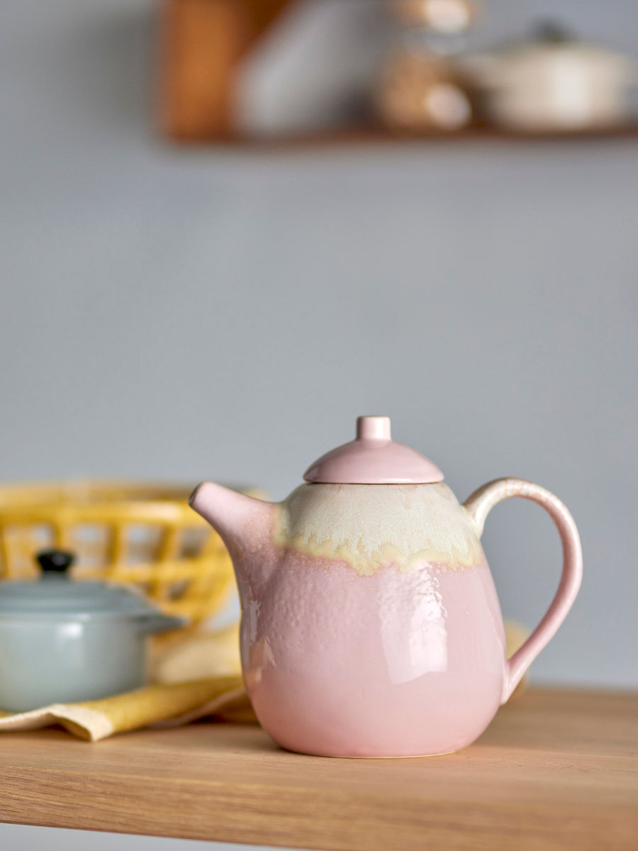 Bloomingville Louisa Teapot, Rosa, Stoneward