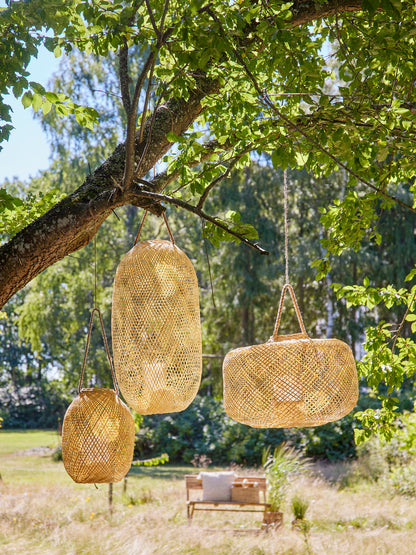 Bloomingville Musu Lantern w/lasi, luonto, bambu