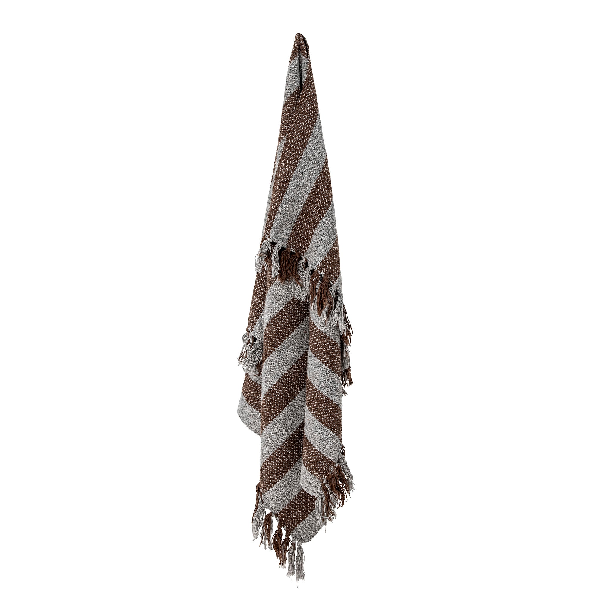 BLOOMINGVILLE MINI Nann Plaid, Brun, Genanvendt Bomuld - L100xW80 cm - DesignGaragen.dk.