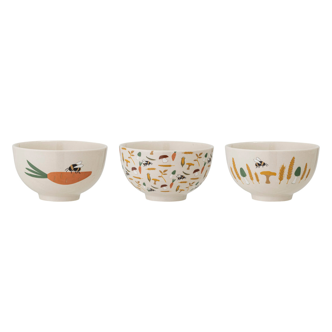 Harvest Skål, Natur, Stentøj - D11,5xH6,5 cm, Set of 3 - BLOOMINGVILLE MINI - DesignGaragen.dk